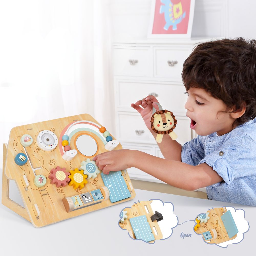 TookyToy - 2-in-1 Montessori Activity Busy Board