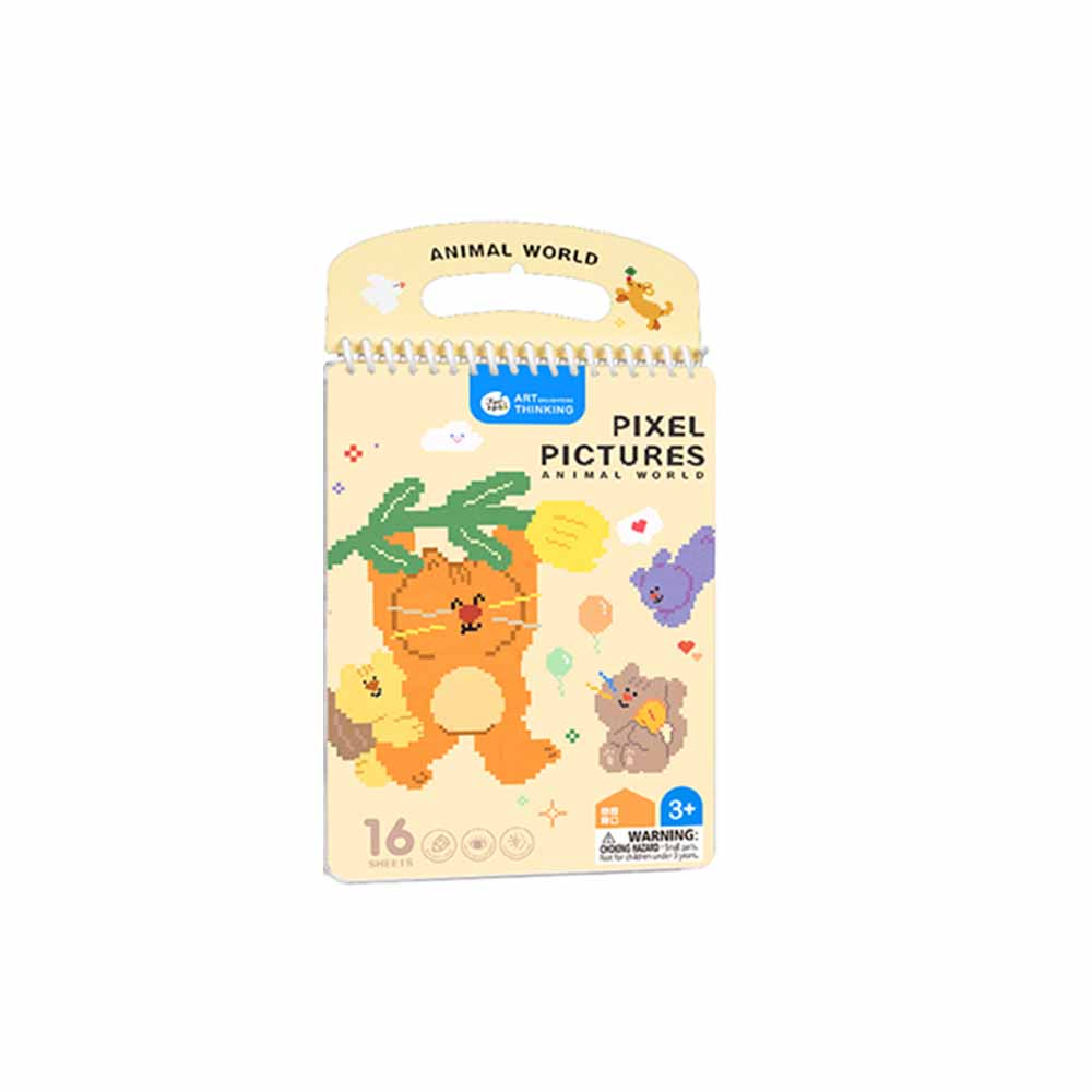 Jar Meló - Pixel Pictures Colouring Book - Animal World - 16 pcs