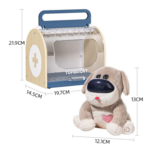 TopBright - Pretend Play Doctor Vet Kit - Interactive Puppy with Sound & Lights