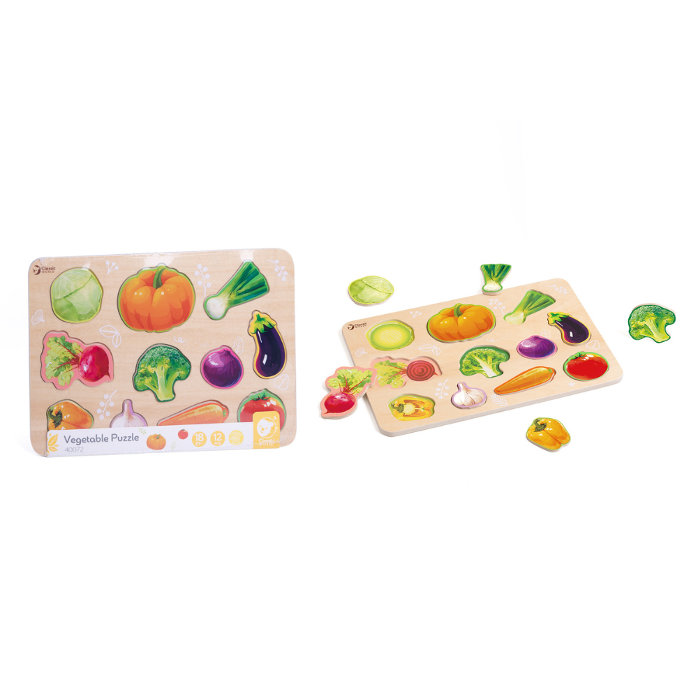 Classic World - Wooden Puzzle - Vegetable - 12pcs