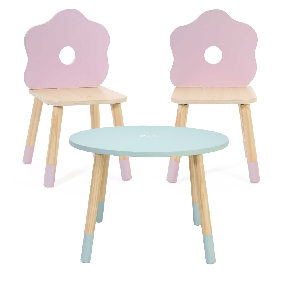 Classic World - Grace Flower Table & Chair Set - 3pcs - 2x Chairs