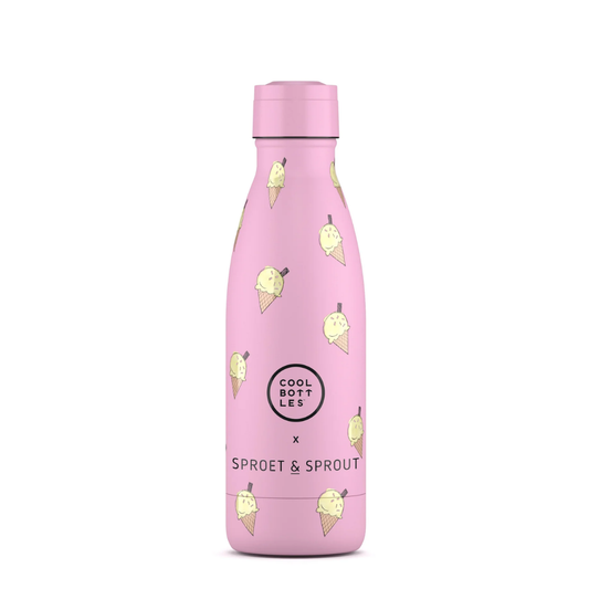 Cool Bottles - Kids Triple-Insulated Water Bottle - SPRT & Pink Scoop 350ml