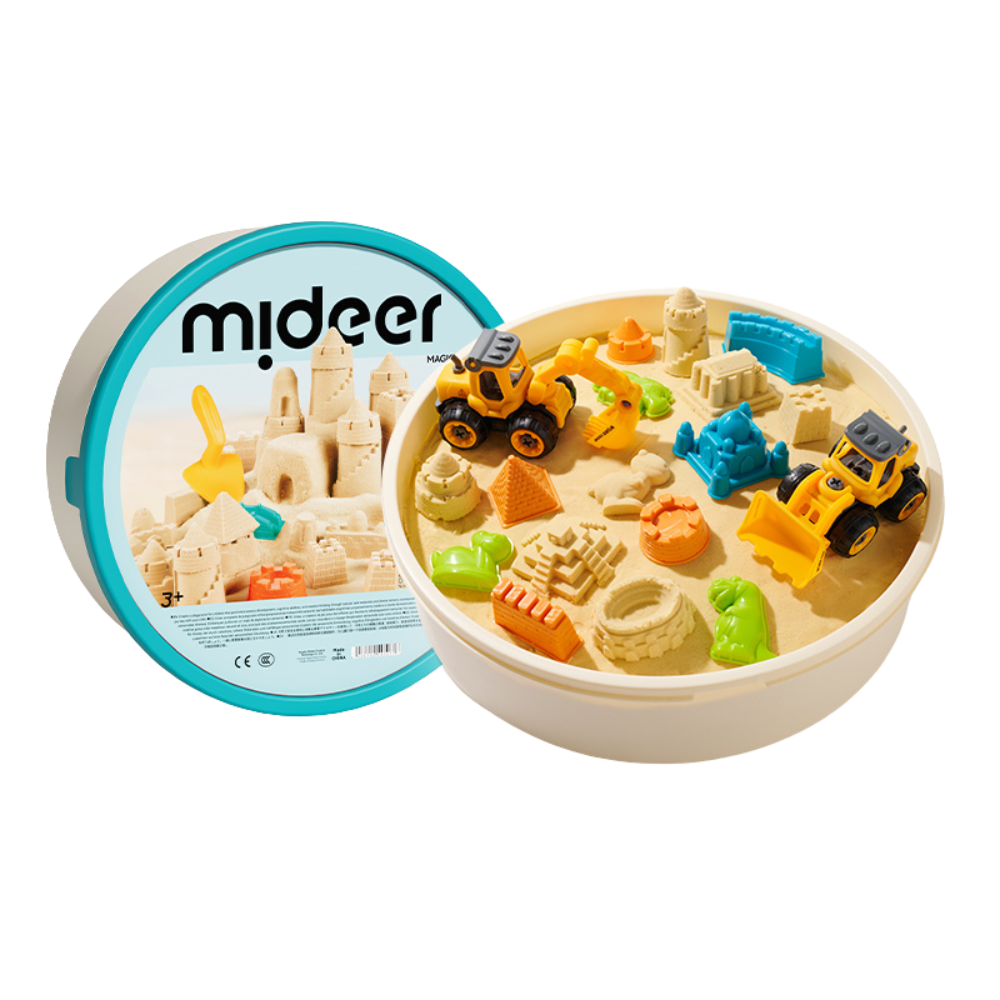 Mideer - Magic Sand Play Set with Sensory Bin & Lid, 2kg Kinetic Sand & 25 Sand Tools