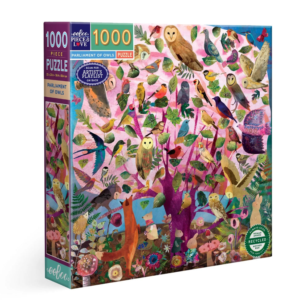 eeBoo - Parliament Of Owls 1000 Piece Square Puzzle