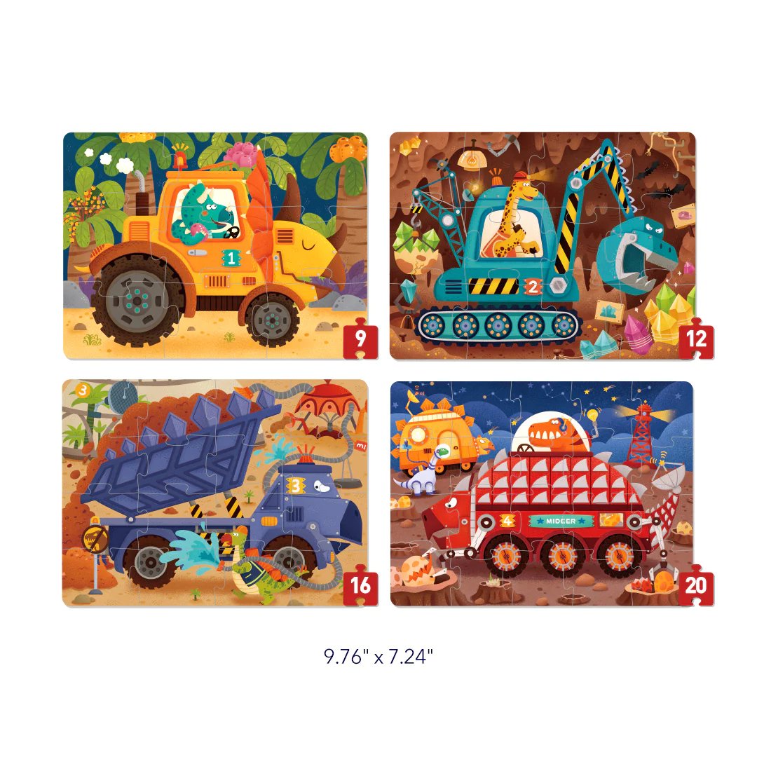 Mideer - Level Up Puzzles - 4-in-1 - Level 2 Dinosaur Projects