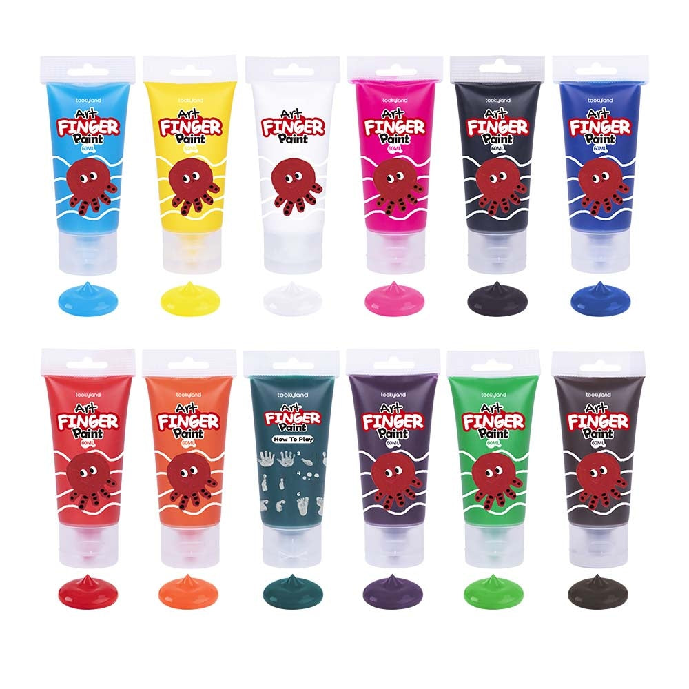 TookyToy - Finger Paint - 12 Colors - 60ml