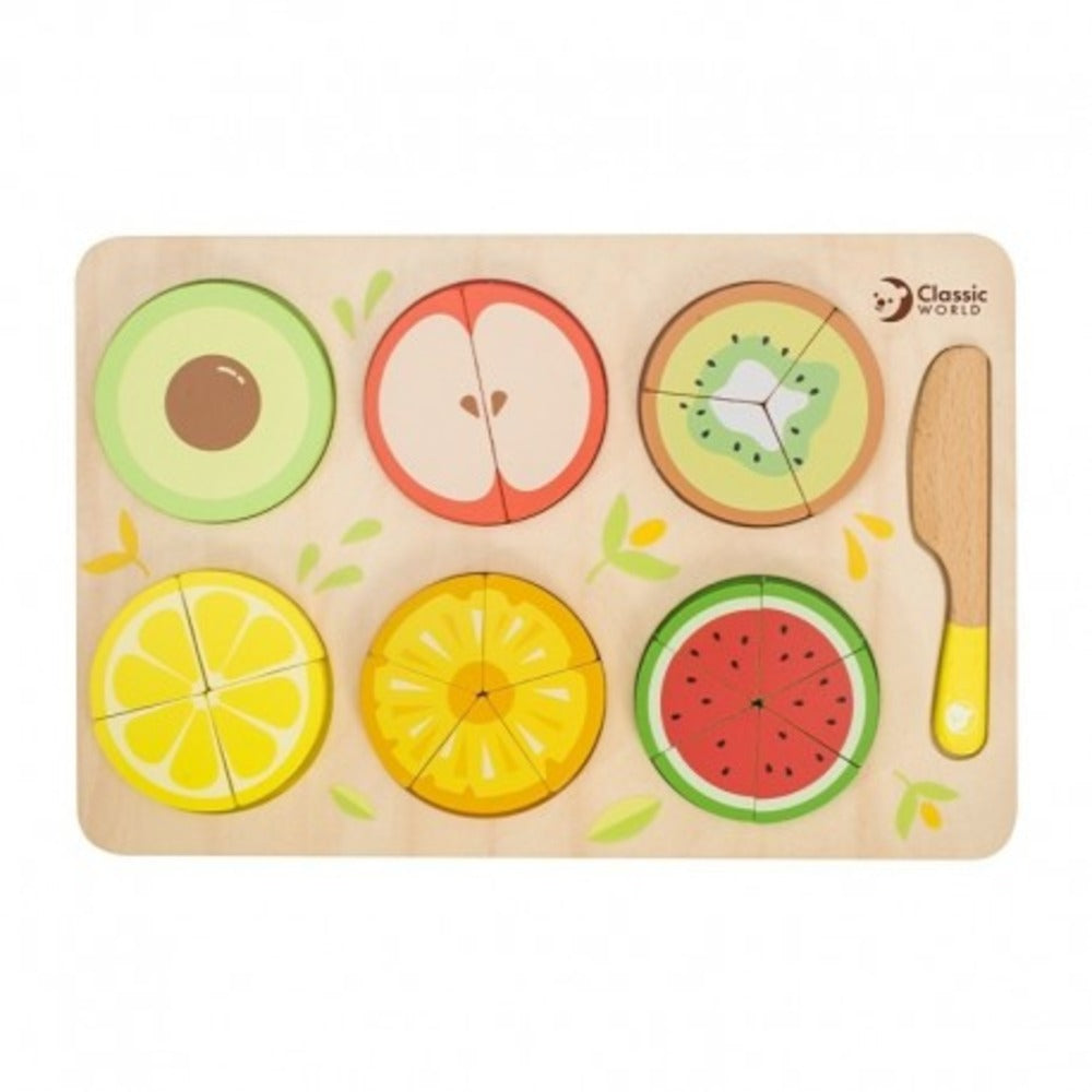 Classic World - Fruity Fractions - Cutting Fruit Puzzle - 23pcs