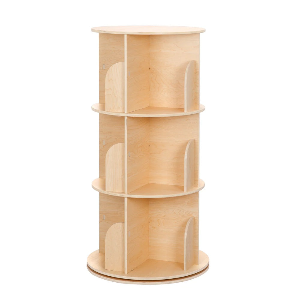 TookyToy - Wooden Rotating Bookshelf, Standing Bookcase for Kids Room