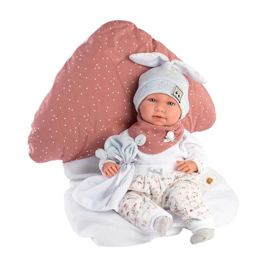 Llorens - Baby Girl Doll with Crying Mechanism Clothing & Cushion: Mimi - 42cm - Motherhood