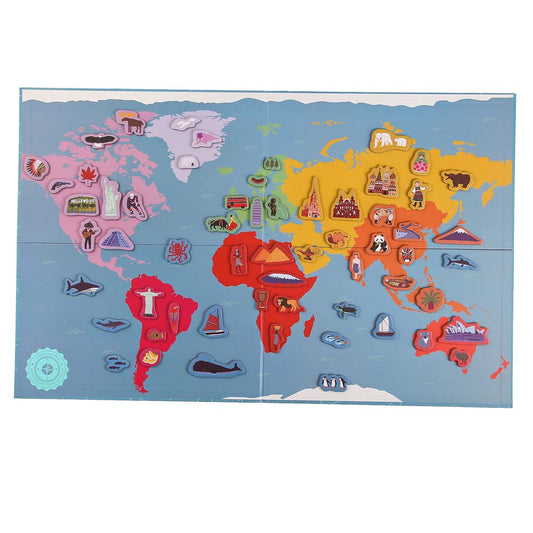 Mideer - Magnetic World Map Board - 148-Piece Geography Learning for Kids - Motherhood