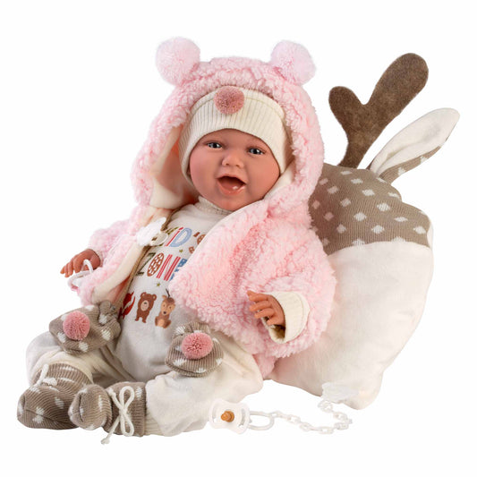 Llorens - Baby Girl Doll with Laughing Mechanism, Blanket & Clothing: Mimi - 42cm - Motherhood