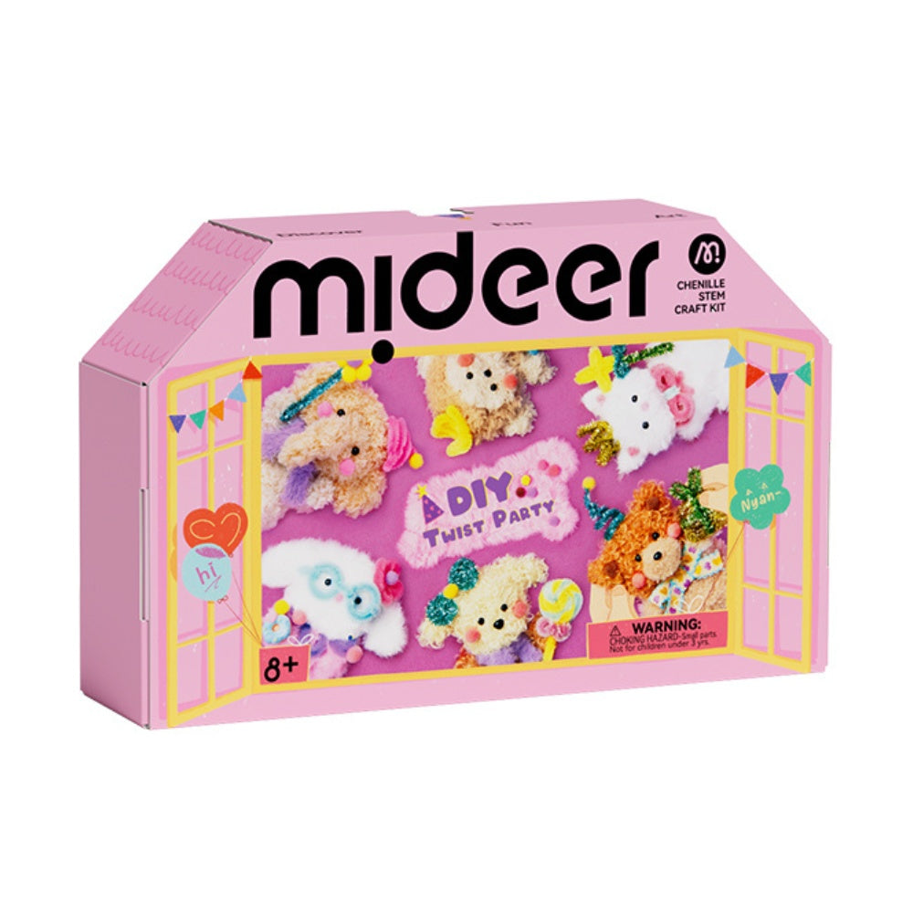 Mideer - Animal Party Chenille Stem Arts & Craft Kit: Plush Animals with Pop-Up Stage