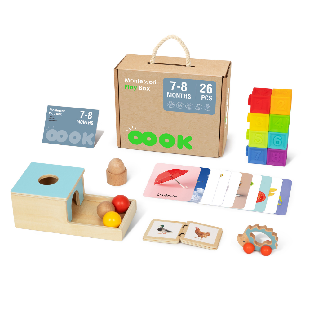 TookyToy - Montessori Activity Box Baby Playset - 7-8 Months