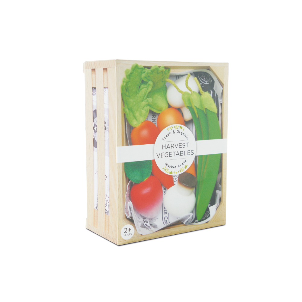 Le Toy Van - Wooden Harvest Vegetables Food Crate - 10pcs