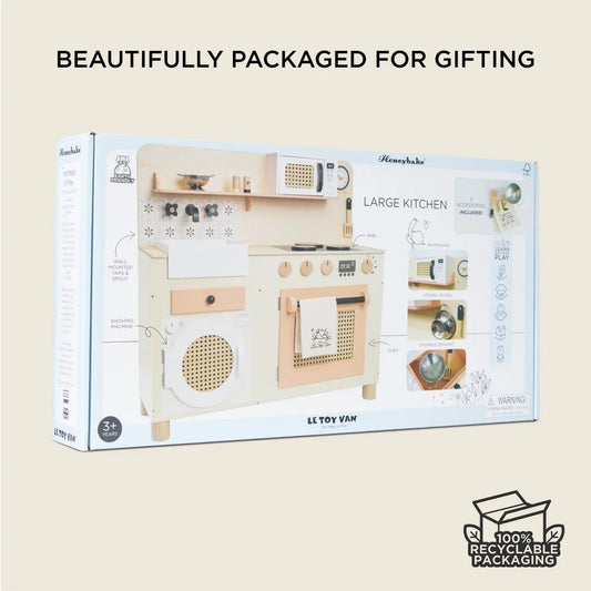 Le Toy Van - Family Size Rattan Wooden Play Kitchen