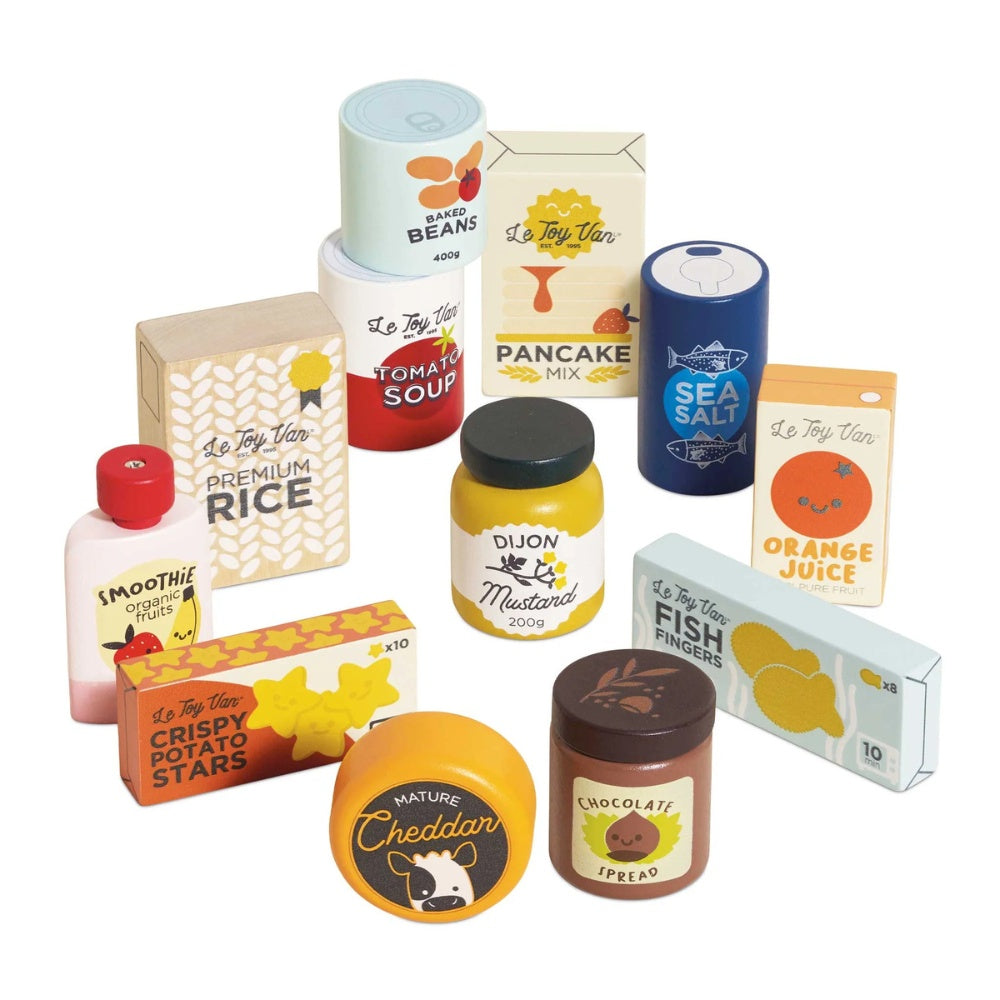Le Toy Van - Wooden Supermarket Grocery Weekly Shop - 12pcs
