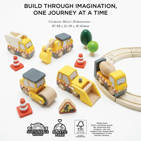 Le Toy Van - Wooden Construction Toy Cars: Trucks & Diggers