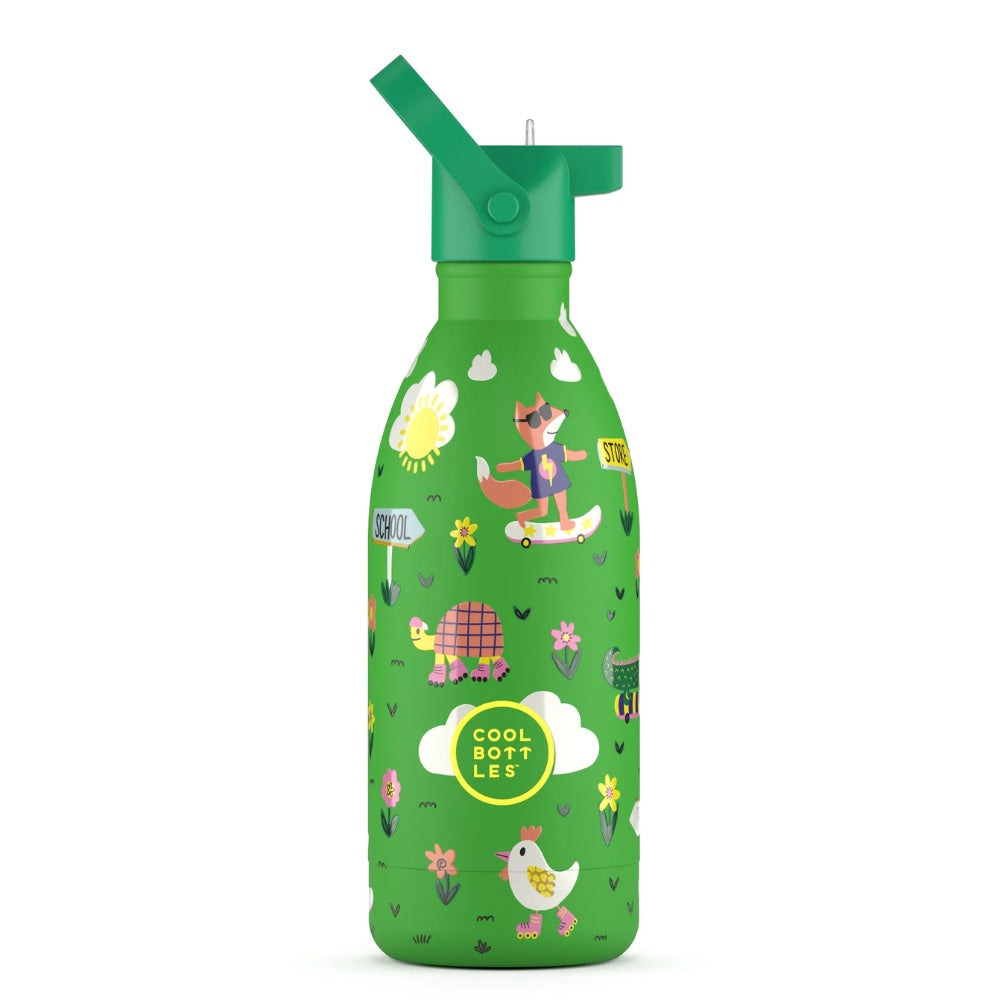 Cool Bottles - Kids Triple-Insulated Water Bottle - Rolling Skaters 500ml