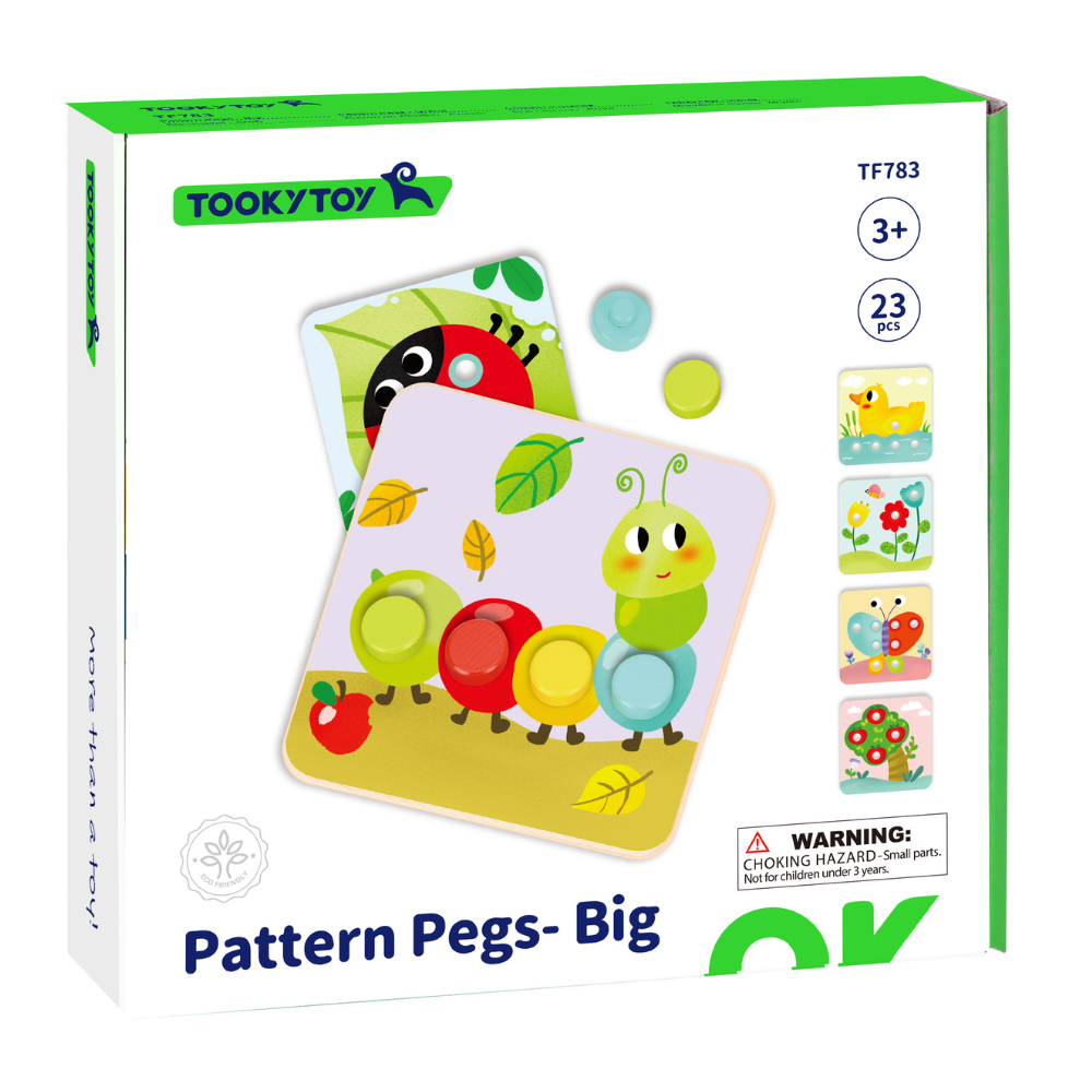 TookyToy - Fine Motor Pegs & Pegboard Activity Set