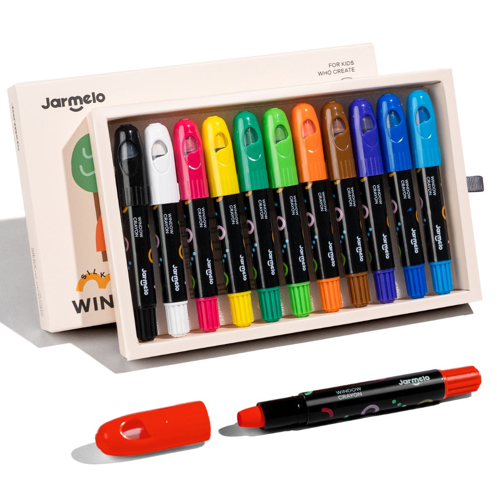 Jar Meló - Bath & Window Twisable Crayons - 12 Silky Washable Colours