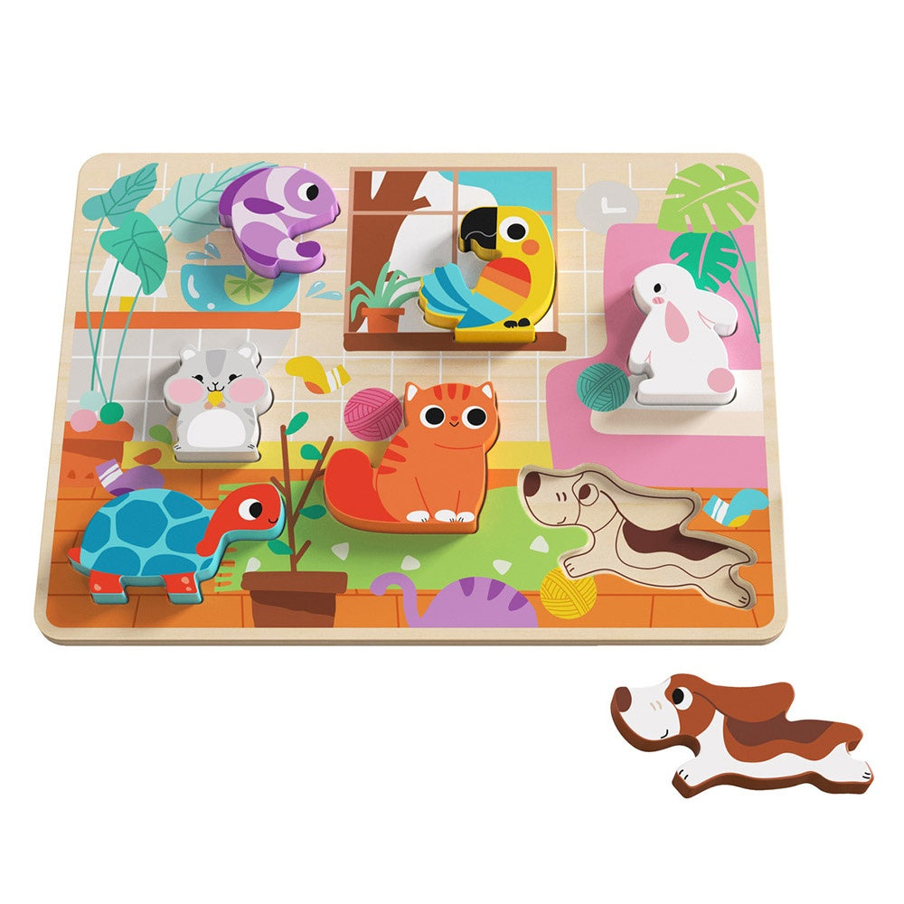 TookyToy - Wooden Chunky Pet Animals Puzzle