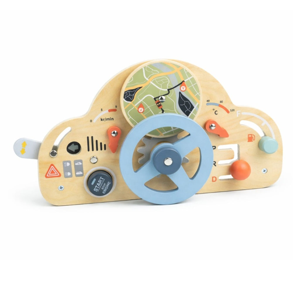 TookyToy - Wooden Drive Busy Board - Montessori Activity for Toddlers