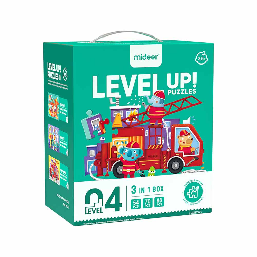 Mideer - Level Up Puzzles - 3-in-1 - Level 4 Transportation