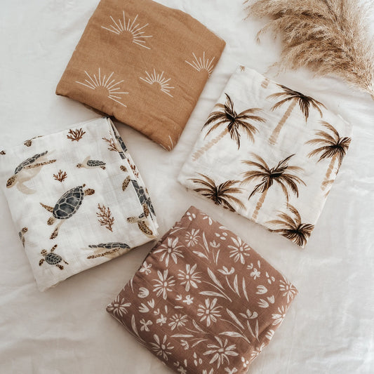 Rainberry Baby Illustrated Bamboo Muslin Swaddle Blankets - Motherhood