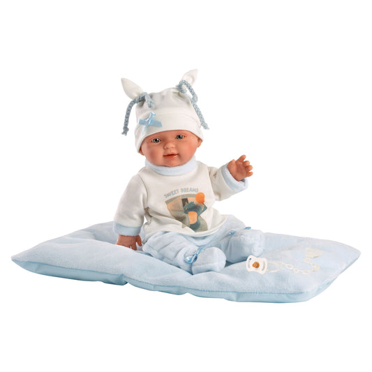 Llorens - Newborn Baby Boy Doll with Cushion, Clothing & Accessories: Bebito - 26cm - Motherhood