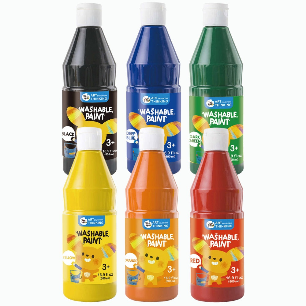Jar Meló - Washable Paint Set for Kids - Non-Toxic Tempera Paint - 6 x 500ml