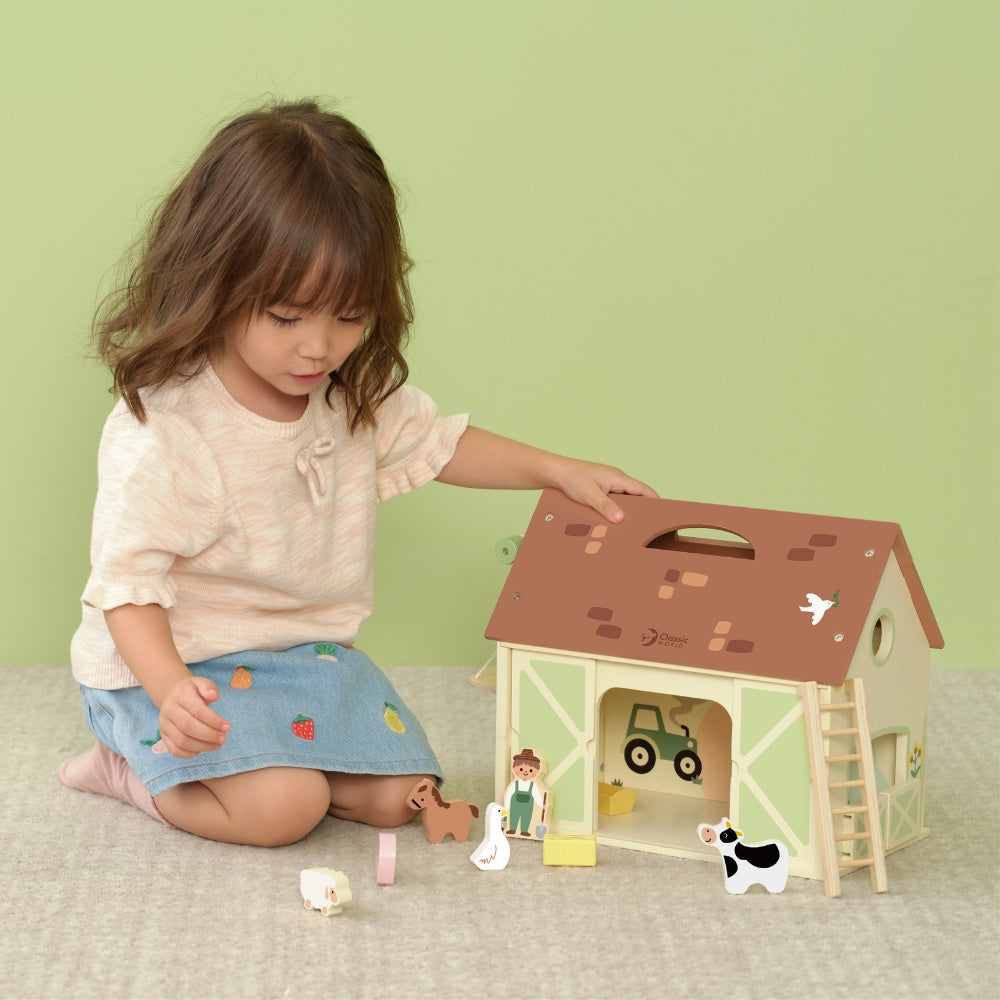 Classic World - Pretend & Play - Vintage Farm Dollhouse