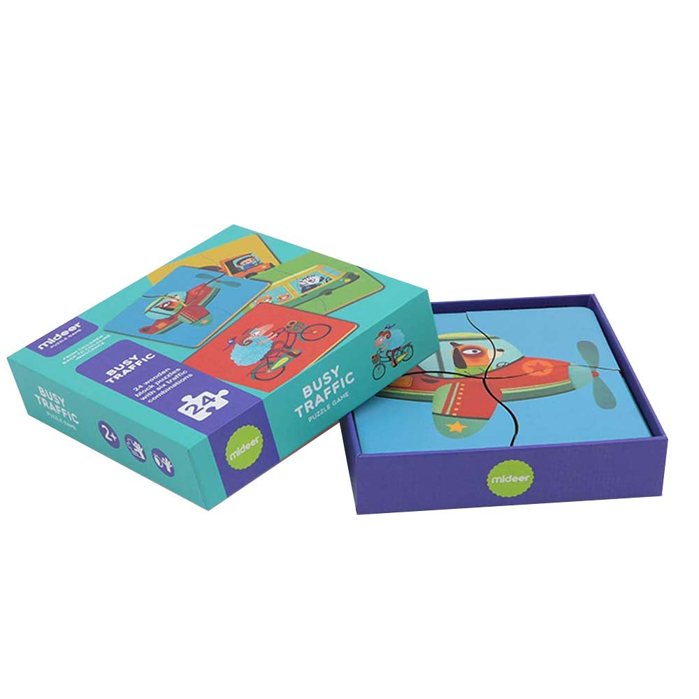 Mideer - Wooden Puzzle - Busy Traffic - 24pcs -**