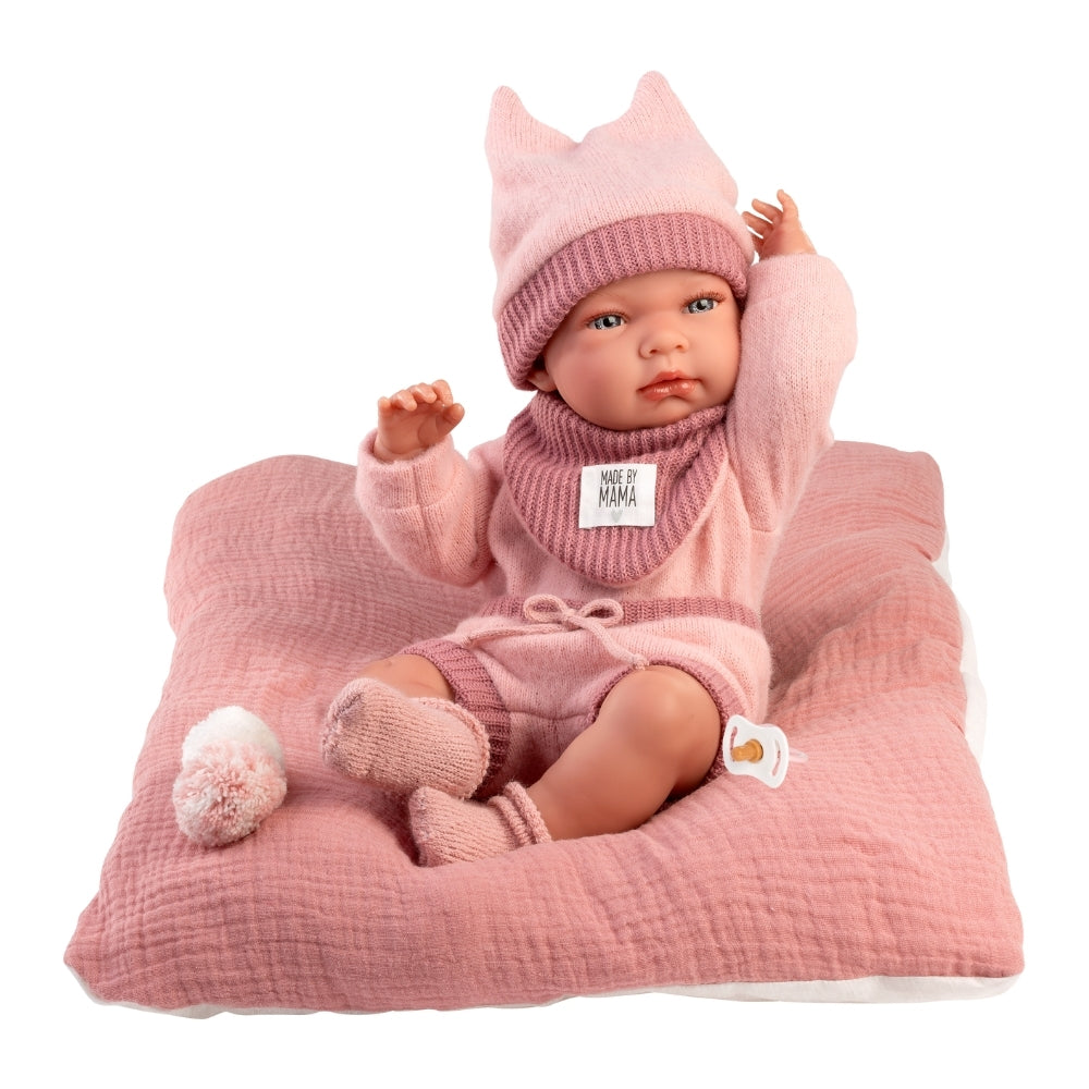 Llorens - Anatomically Correct Baby Girl Doll with Outfit & Pink Cushion: Nica - 40cm