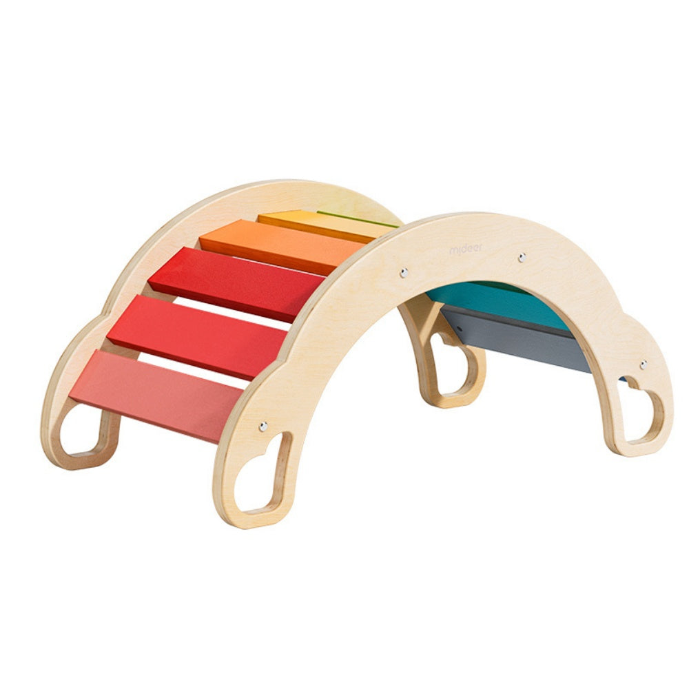 Mideer - Wooden Climbing & Rocking Rainbow Arch: Indoor Toy