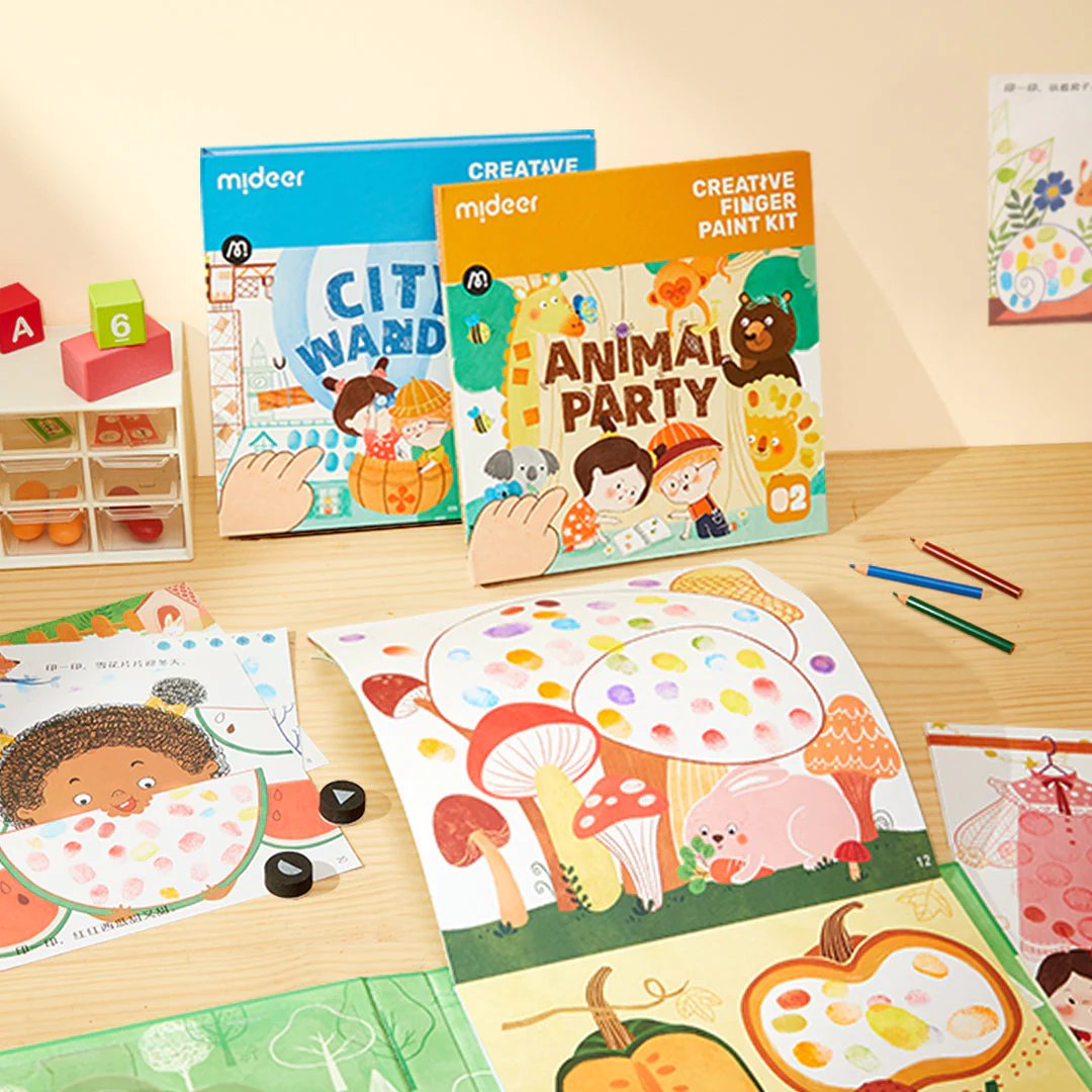 Mideer - Mideer Creative Finger Paint Kit - Animal Party