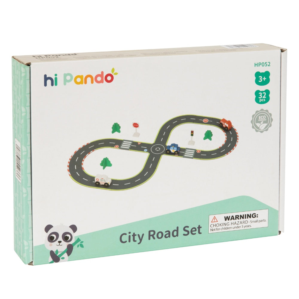 hi Pando - Wooden City Road Puzzle Set - 32pcs