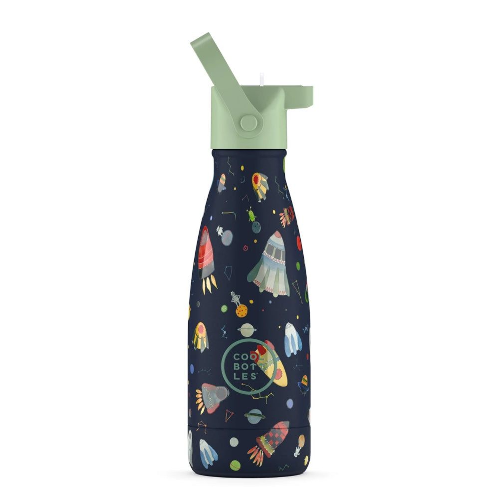 Cool Bottles - Kids Triple-Insulated Water Bottle - Space Rockets 260ml