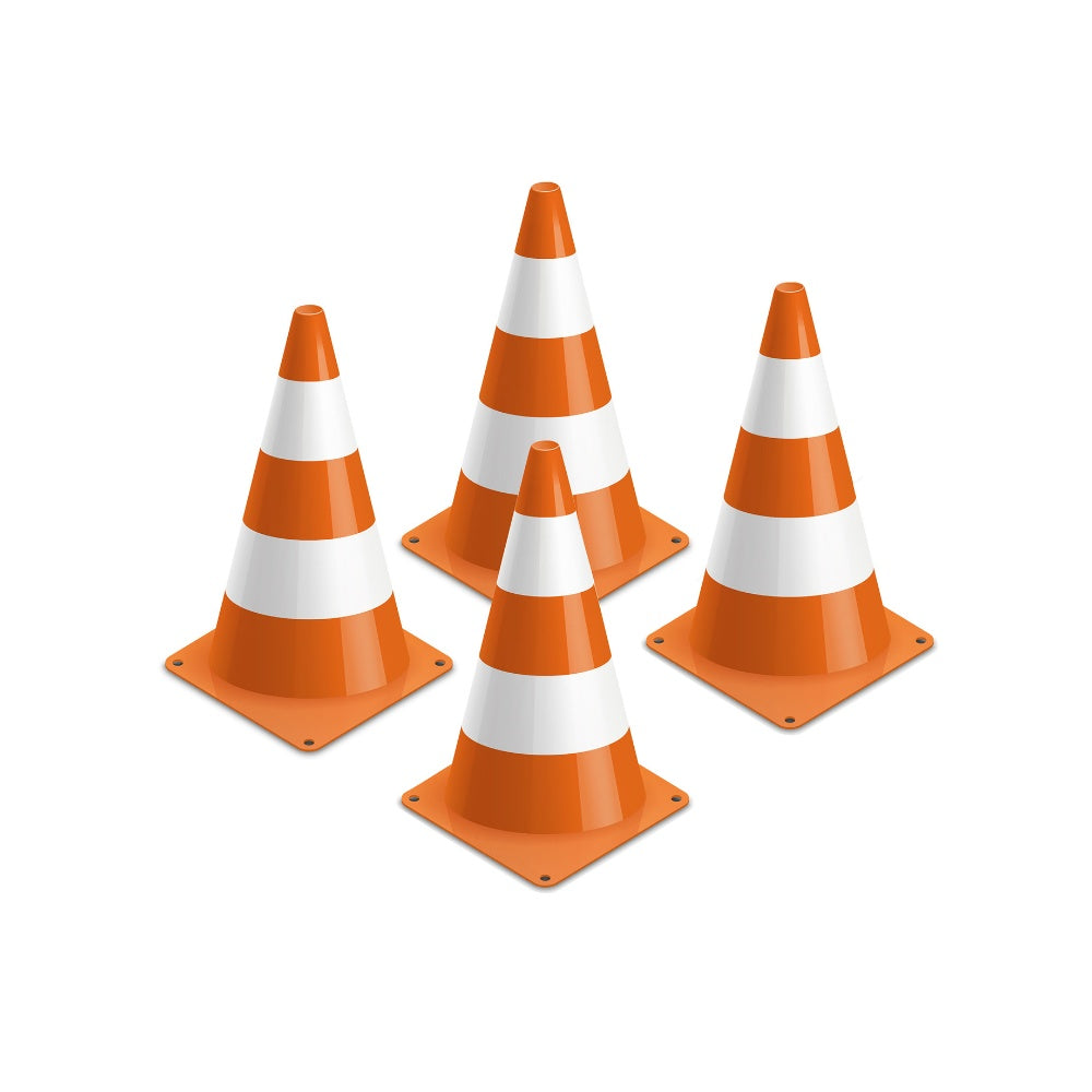 Pretend & Play Road Cones - Road Safety Role-Play Accessory - Set of 4