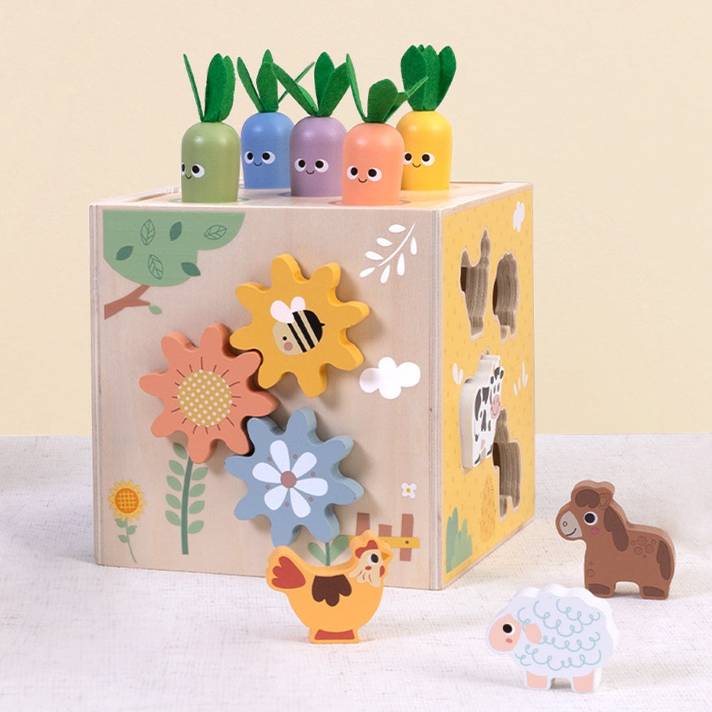 TookyToy - Wooden Play Cube Activity Toy