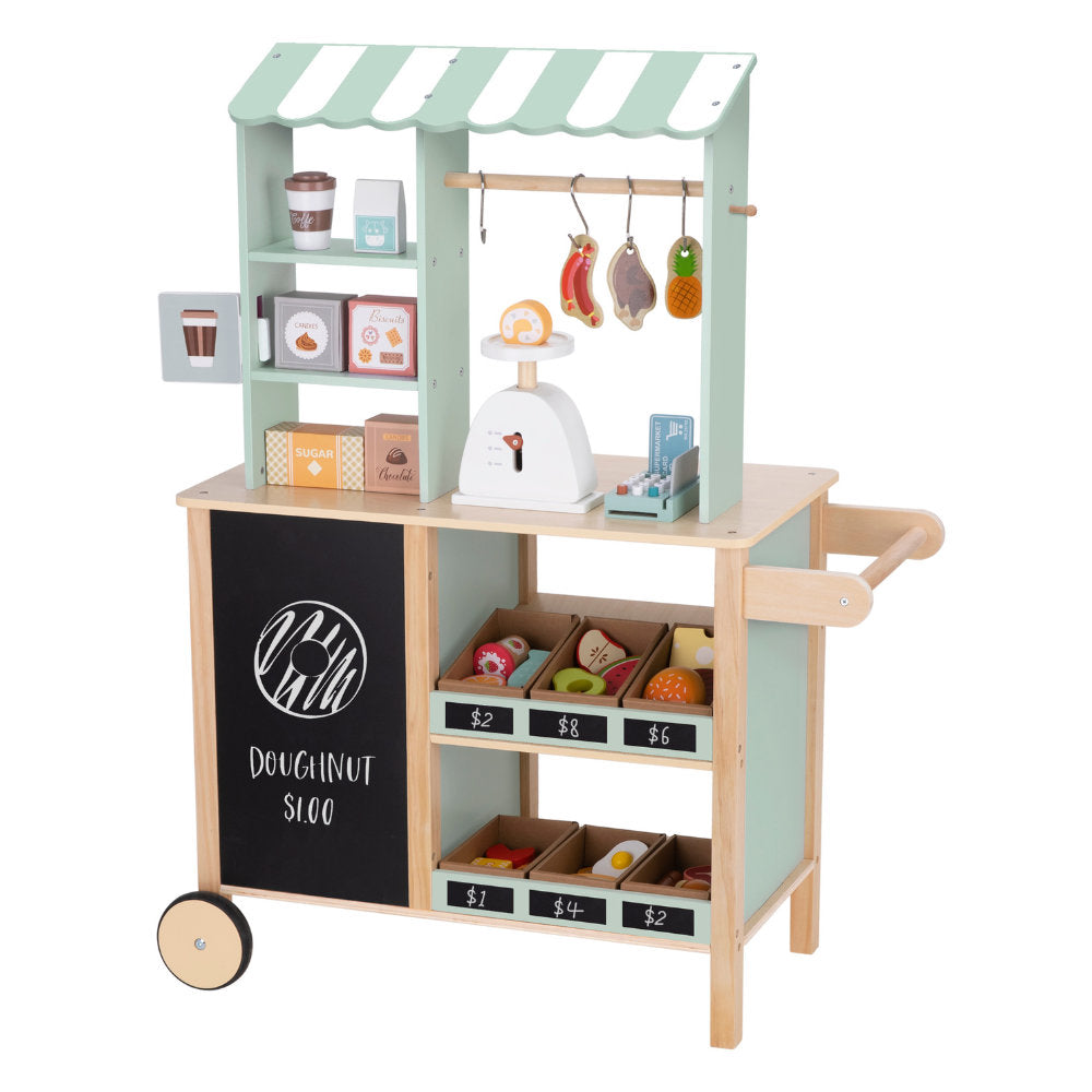 TookyToy - Pretend Play Wooden Grocery Store with Accessories - Motherhood