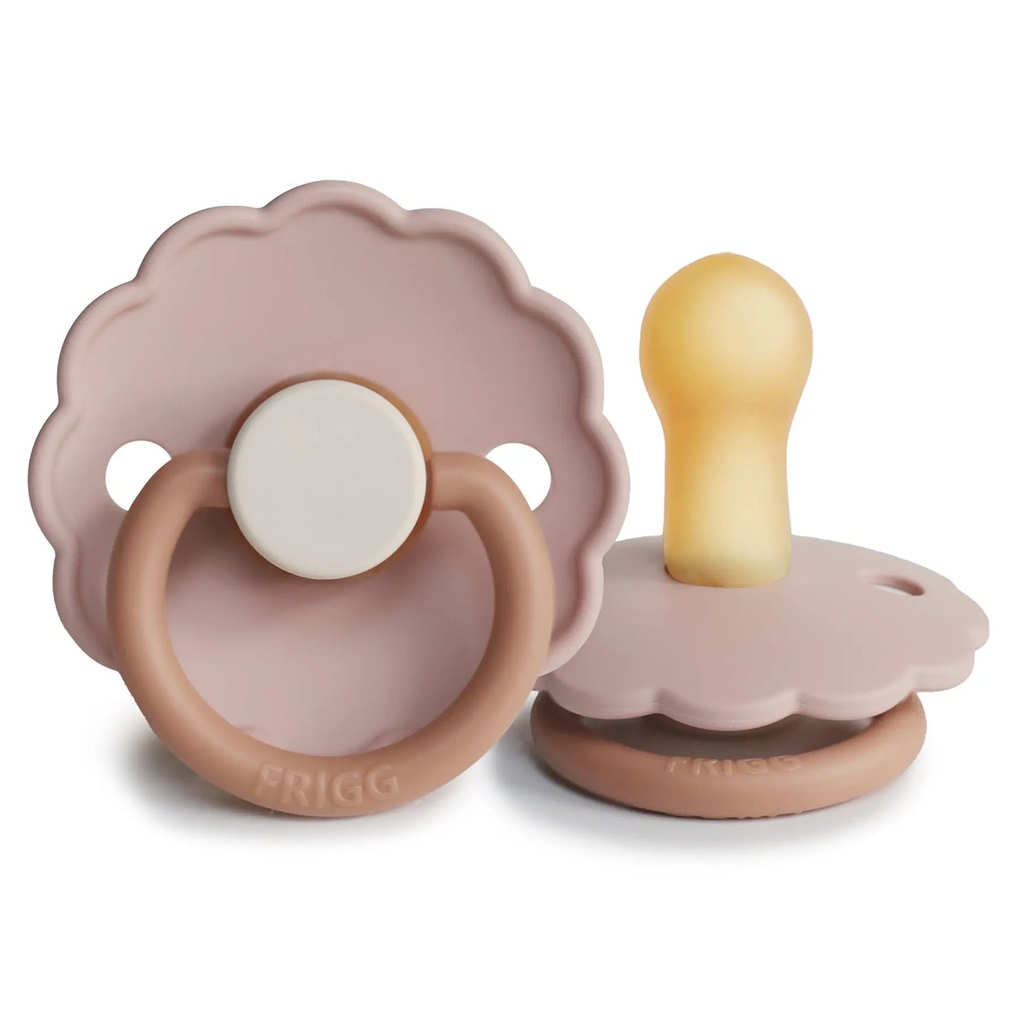 FRIGG Daisy Colourblock - Round Latex Pacifier - Biscuit Frigg