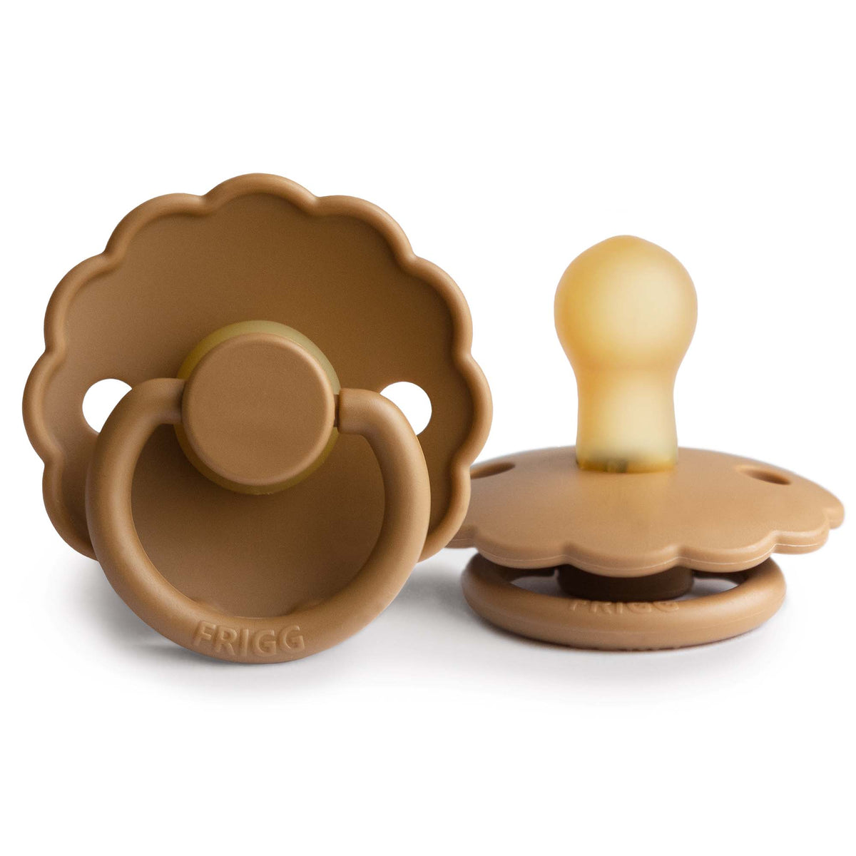 Frigg Daisy - Round Latex Pacifier - Cappuccino