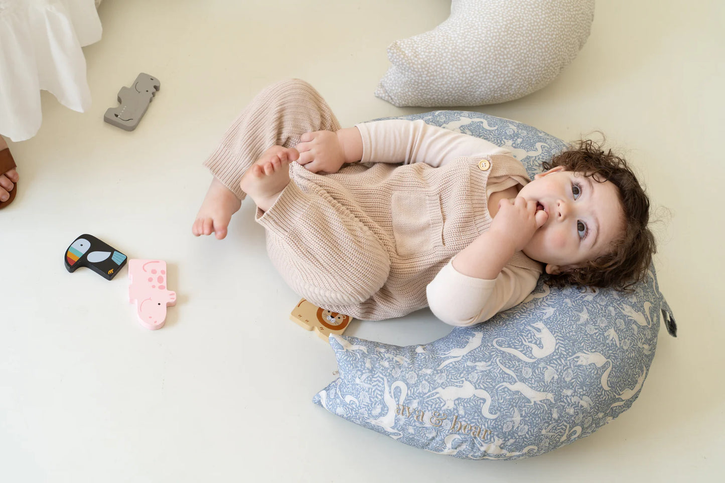 Ava & Bear Stone Spot Crescent Nursing Cushion - Motherhood