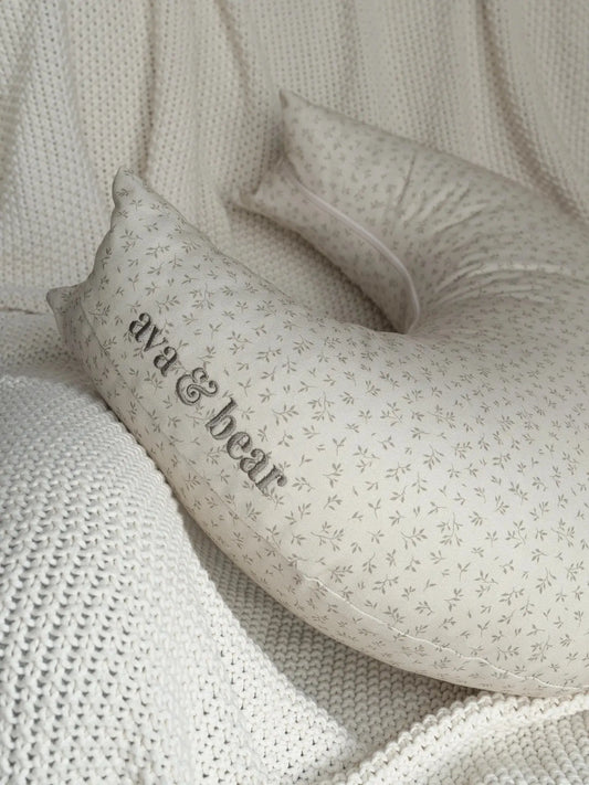 Ava & Bear Olive Leaf Crescent Nursing Cushion - Motherhood