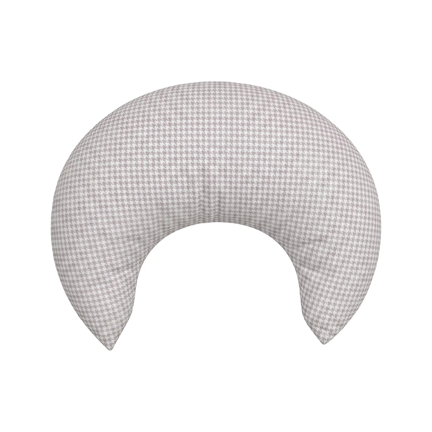 Ava & Bear Crescent Nursing Cushion - Taupe Houndstooth