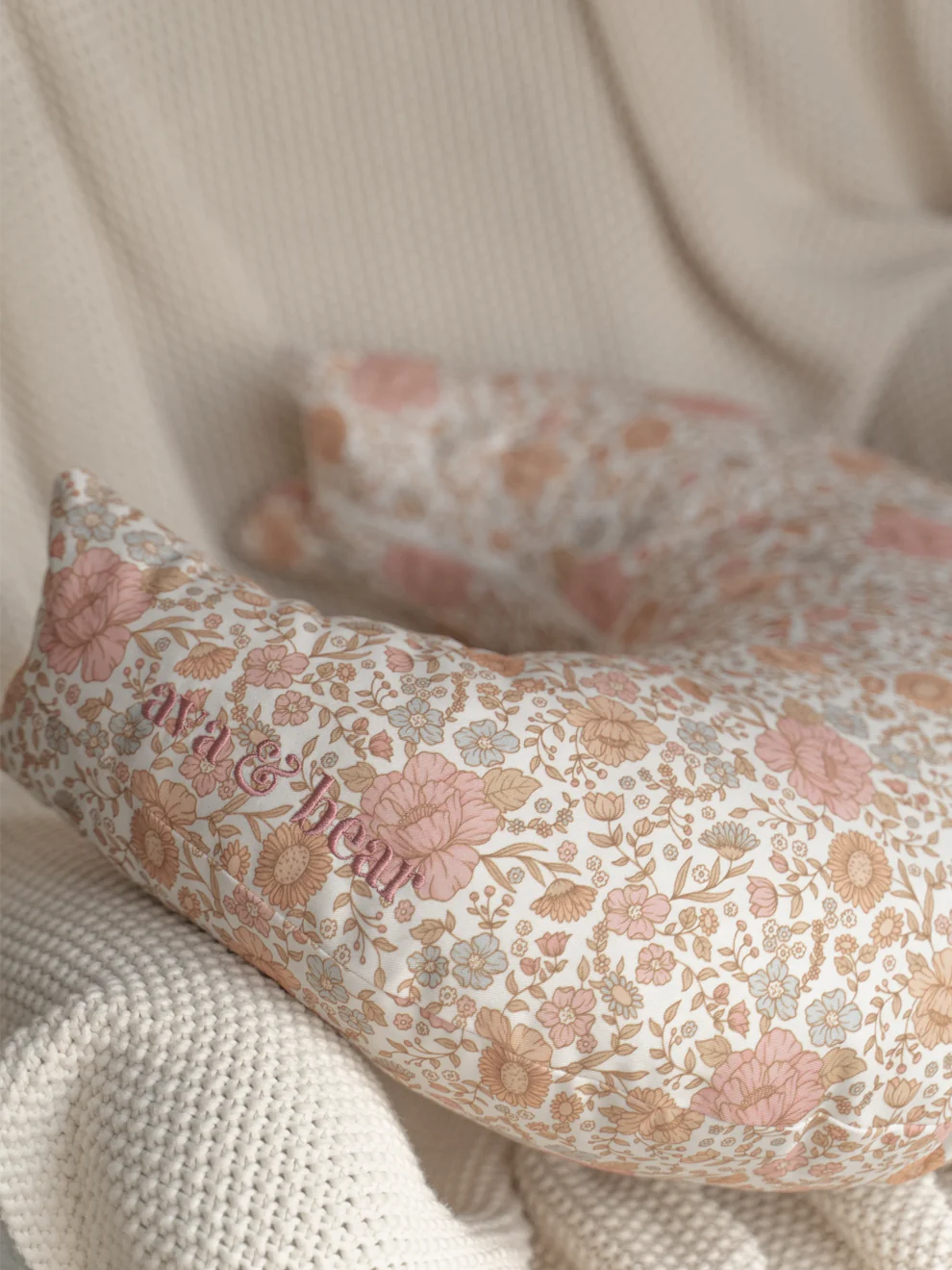Ava & Bear Dainty Floral Crescent Nursing Cushion - Motherhood