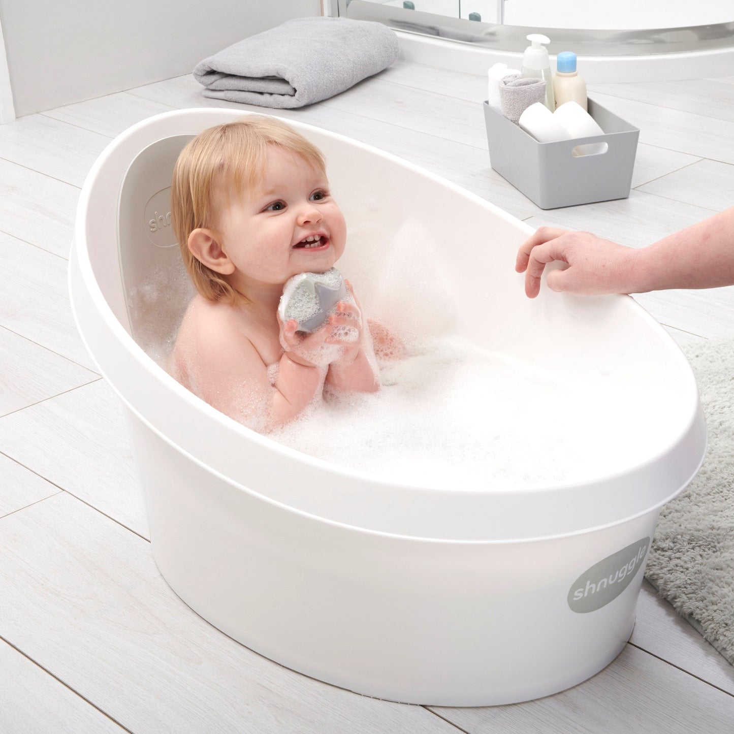 Shnuggle Toddler Bath Tub | Big Bath for bigger kids | Child bathtub seat support | Fits in shower and adult bath - Motherhood