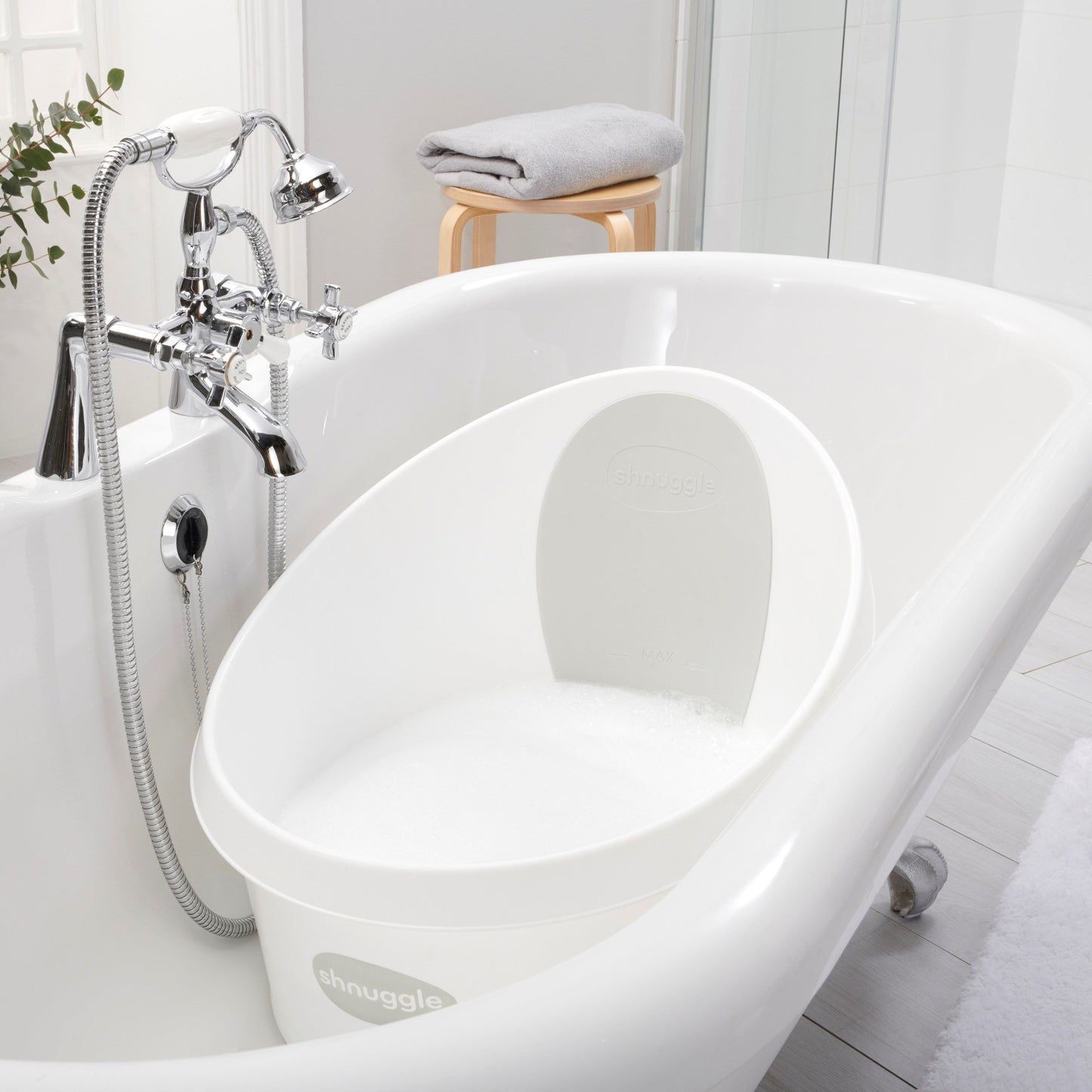 Shnuggle Toddler Bath Tub | Big Bath for bigger kids | Child bathtub seat support | Fits in shower and adult bath - Motherhood