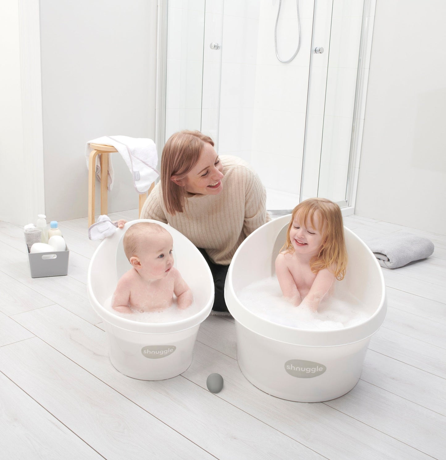 Shnuggle Toddler Bath Tub | Big Bath for bigger kids | Child bathtub seat support | Fits in shower and adult bath - Motherhood