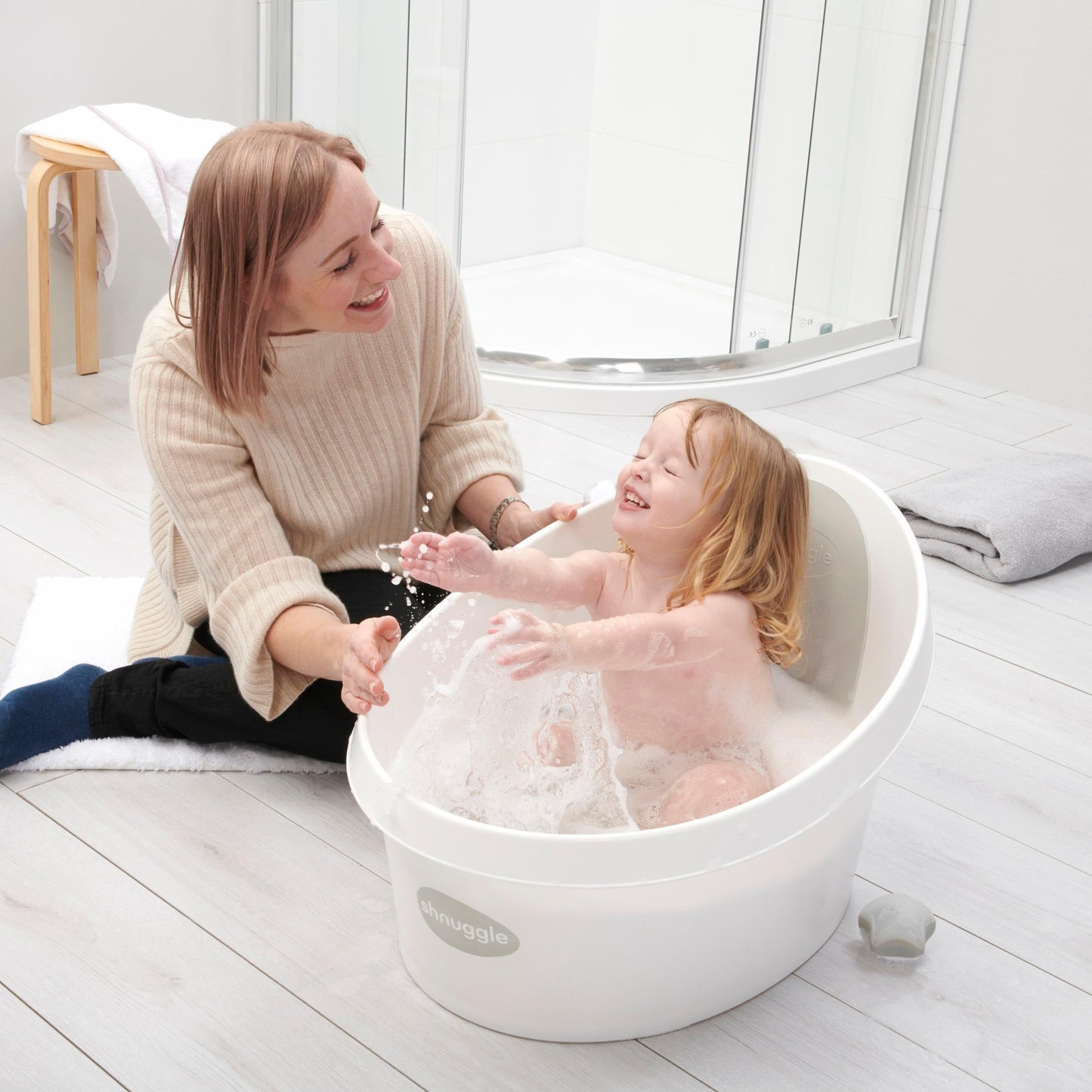 Shnuggle Toddler Bath Tub | Big Bath for bigger kids | Child bathtub seat support | Fits in shower and adult bath - Motherhood
